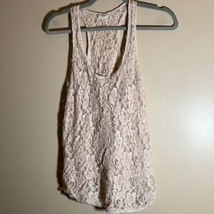 Aritzia Wilfred Cream Lace Tank Top